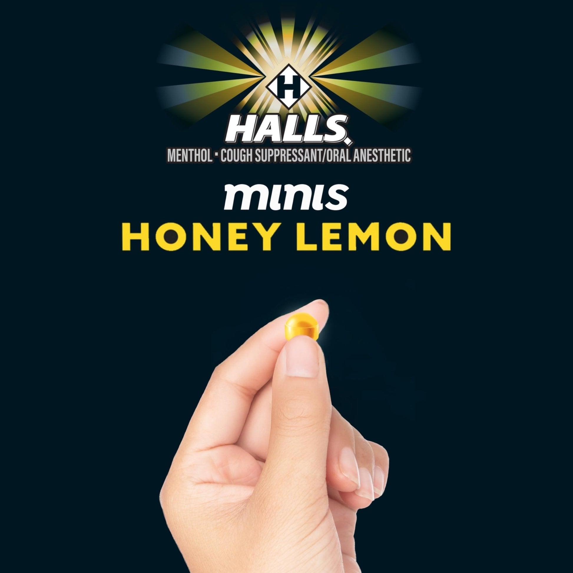 Halls Minis Honey Lemon Flavor Sugar Free Cough Drops, 48 Drops - Maple Wellness Supplements