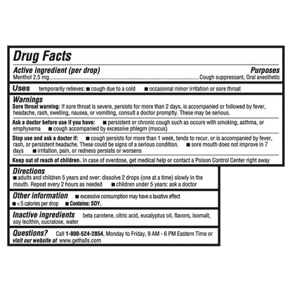 Halls Minis Honey Lemon Flavor Sugar Free Cough Drops, 48 Drops - Maple Wellness Supplements