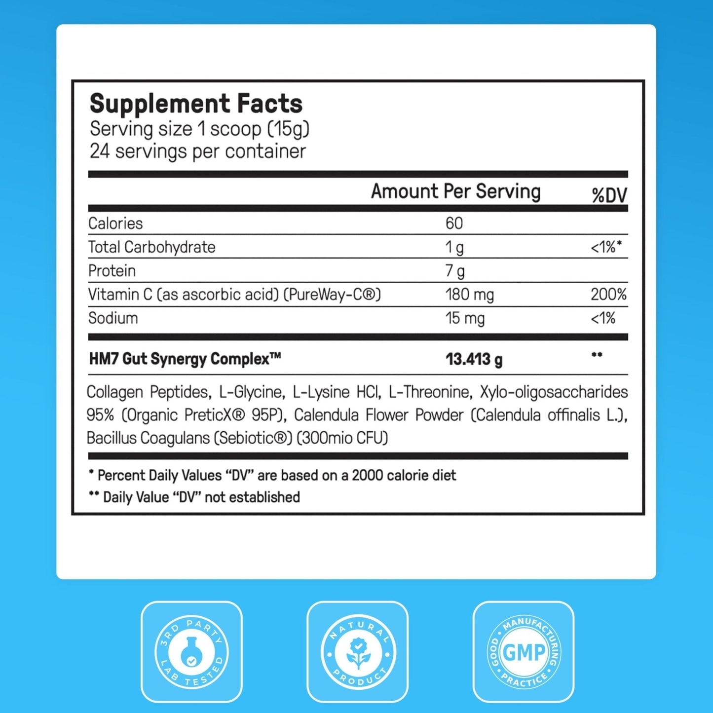 Happy Mammoth Complete Gut Repair Probiotic, Prebiotic, Fiber & Collagen Supplement for Gut Health, Digestion, Healthy Gut Microbiome, Reduces Constipation & Bloating 24 Servings, Vanilla Flavor - Maple Wellness Supplements