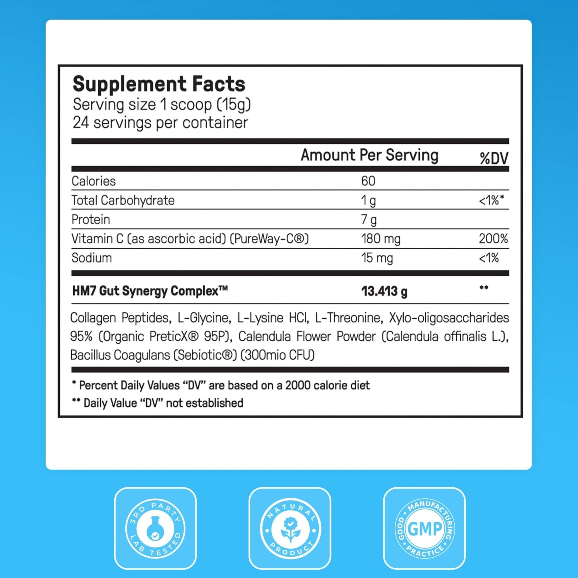 Happy Mammoth Complete Gut Repair Probiotic, Prebiotic, Fiber & Collagen Supplement for Gut Health, Digestion, Healthy Gut Microbiome, Reduces Constipation & Bloating 24 Servings, Vanilla Flavor - Maple Wellness Supplements