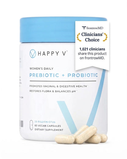Happy V Dr. Formulated Vaginal Probiotics for Women Odor & Itch Support, Urinary & Gut Health, pH Balance | Womens Daily Probiotic - Maple Wellness Supplements