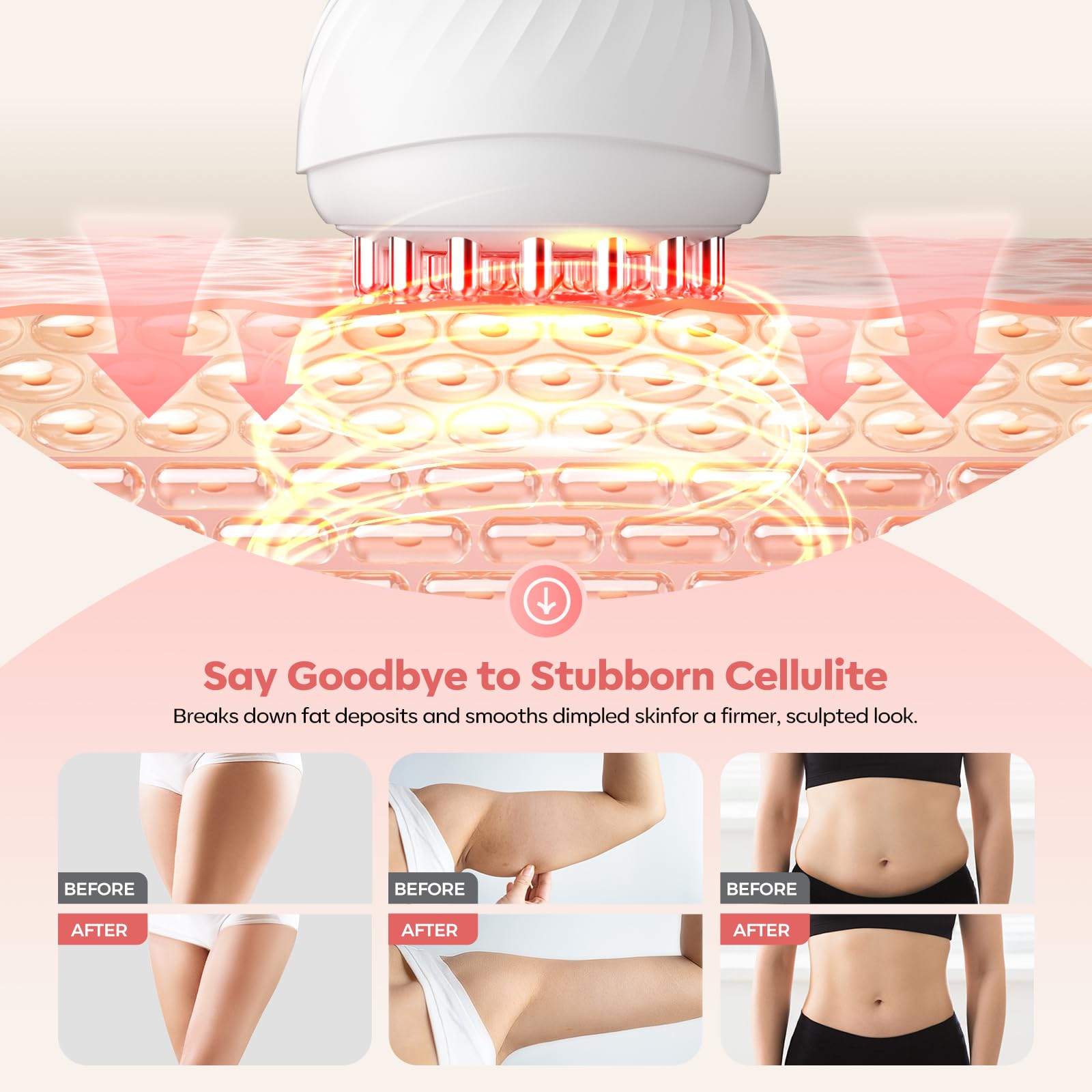 HarrFlow Lymphatic Drainage Massager & Anti Cellulite Massage Tool, Lymphatic Massager,Helps Reduce Stretch Marks & Cellulite，for Belly, Arms & Legs,Body Sculpting Machine with Heat & Vibration - Maple Wellness Supplements