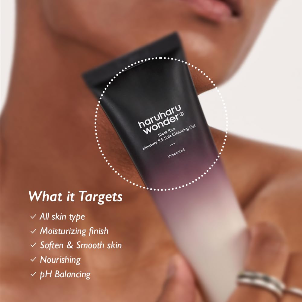 HARUHARU wonder Black Rice Moisture 5.5 Soft Cleansing Gel, Gentle Daily Cleanser, Low 5.5pH, Moisture Balance, Soap Free - Maple Wellness Supplements