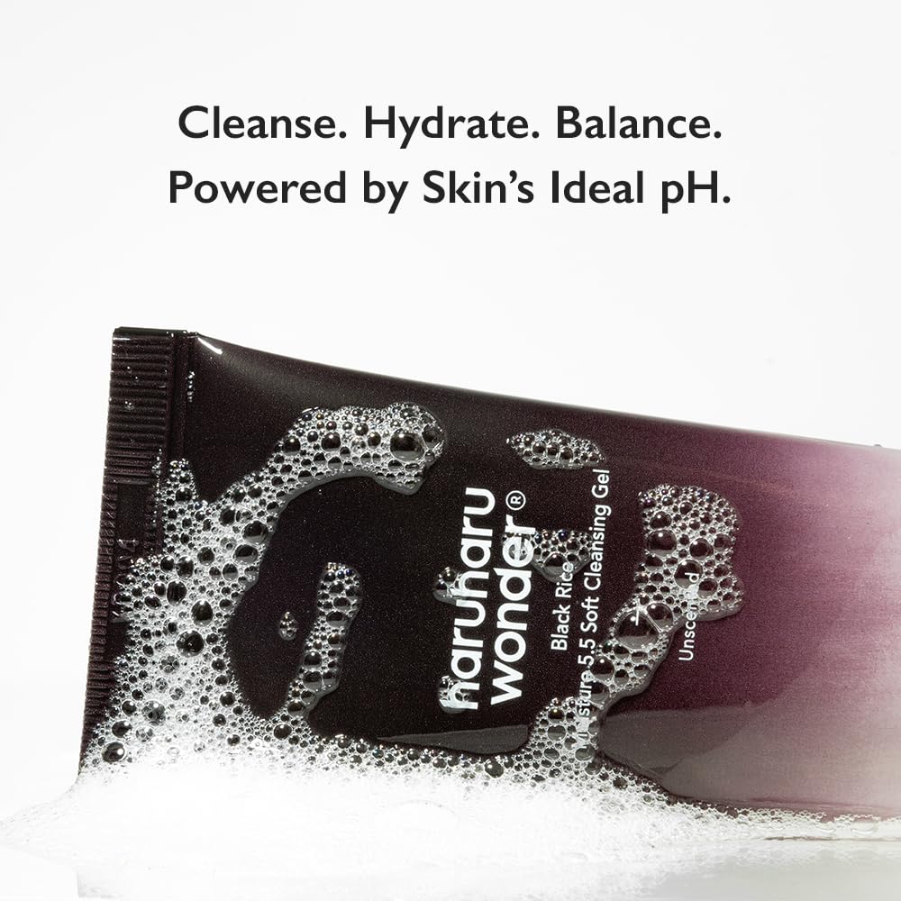 HARUHARU wonder Black Rice Moisture 5.5 Soft Cleansing Gel, Gentle Daily Cleanser, Low 5.5pH, Moisture Balance, Soap Free - Maple Wellness Supplements