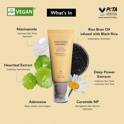 Haruharu Wonder Black Rice Moisture Airyfit Daily Sunscreen 1.69fl.oz - Velvet Finish, No White Cast - Maple Wellness Supplements
