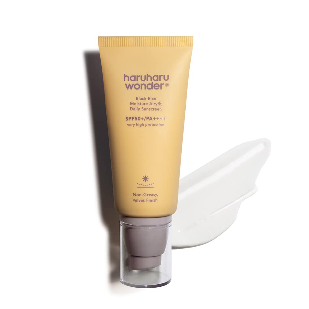 Haruharu Wonder Black Rice Moisture Airyfit Daily Sunscreen 1.69fl.oz - Velvet Finish, No White Cast - Maple Wellness Supplements