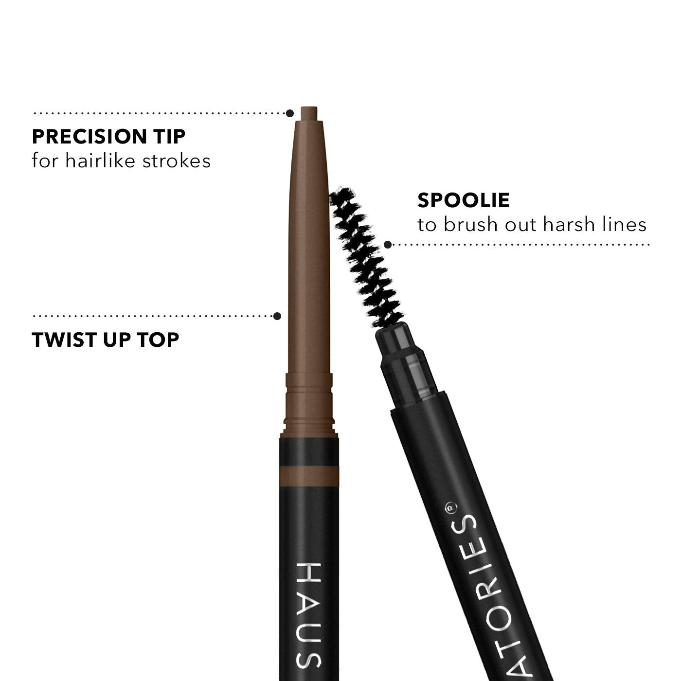 HAUS LABORATORIES by Lady Gaga: THE EDGE MICRO-TIP PRECISION BROW PENCIL, Medium Brown - Maple Wellness Supplements
