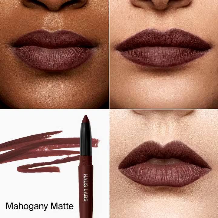 HAUS LABS BY LADY GAGA Le Monster Lip Crayon - Mahogany Matte & ENTEL Aloe vera Sheet Masque (BONUS) - Maple Wellness Supplements