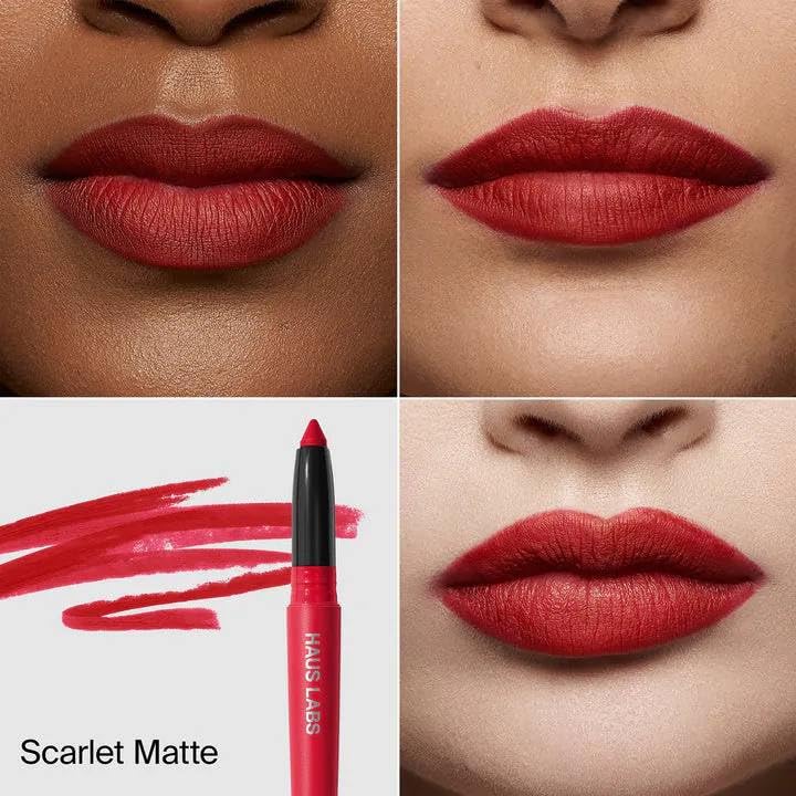 HAUS LABS BY LADY GAGA Le Monster Lip Crayon Scarlet Matte & ENTEL Aloe vera Sheet Masque (BONUS) - Maple Wellness Supplements