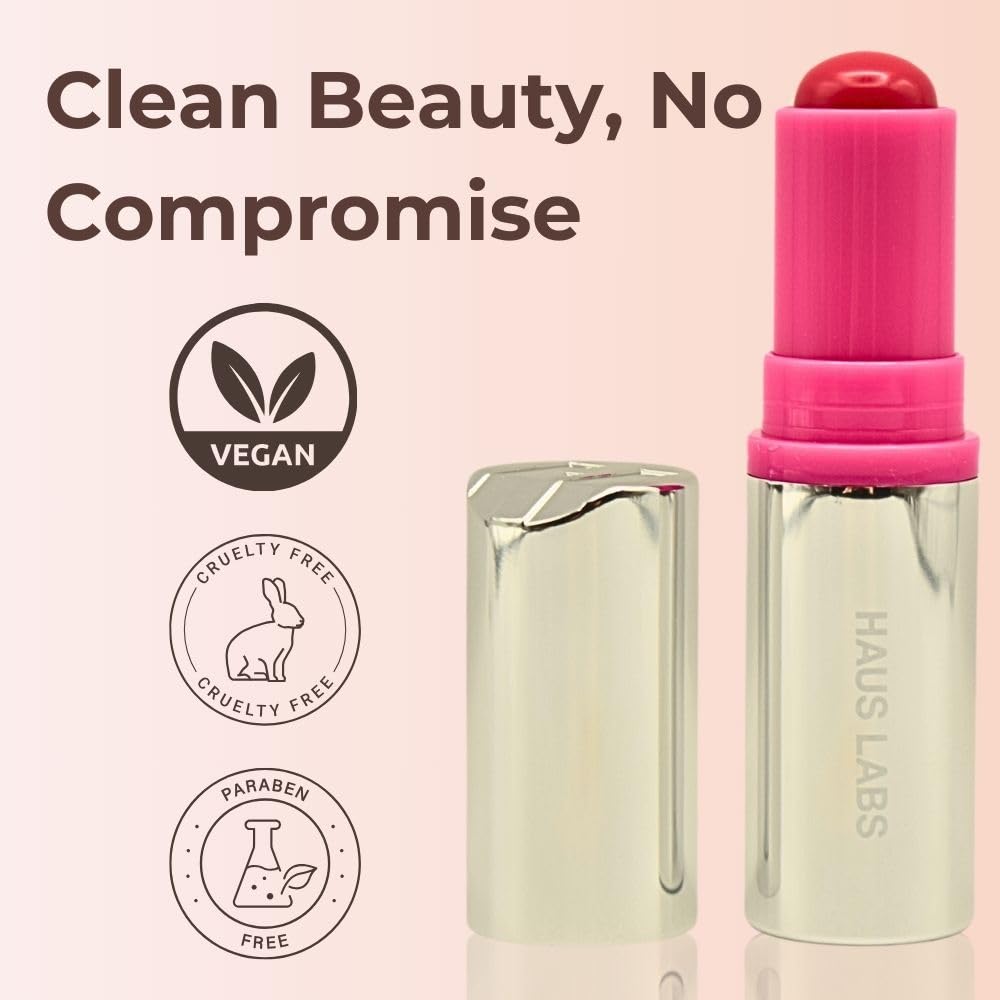 Haus Labs Color Fuse Longwear Hydrating Glassy Lip + Cheek Blush Balm Stick - Glassy Pitaya - Maple Wellness Supplements