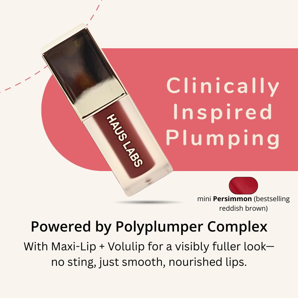Haus Labs PHD Hybrid Innovation Plumping Lip Glaze Duo - Honey Shimmer Full Size & Persimmon Mini - Maple Wellness Supplements