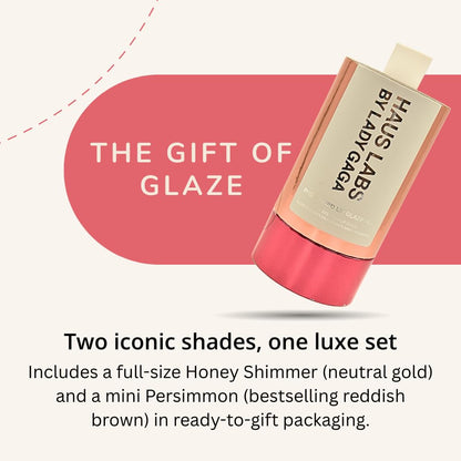 Haus Labs PHD Hybrid Innovation Plumping Lip Glaze Duo - Honey Shimmer Full Size & Persimmon Mini - Maple Wellness Supplements