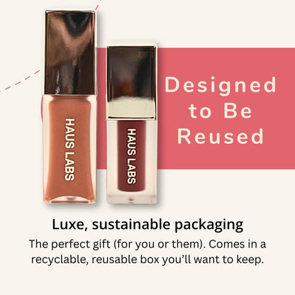 Haus Labs PHD Hybrid Innovation Plumping Lip Glaze Duo - Honey Shimmer Full Size & Persimmon Mini - Maple Wellness Supplements