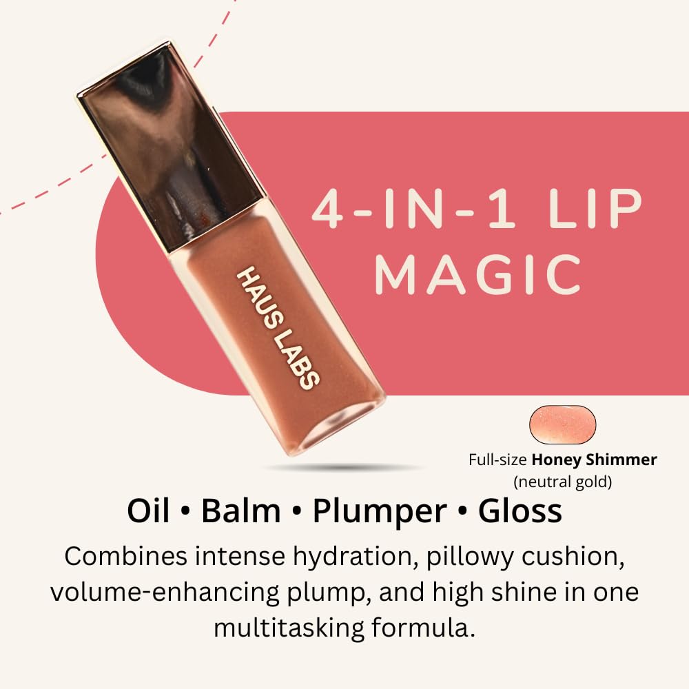 Haus Labs PHD Hybrid Innovation Plumping Lip Glaze Duo - Honey Shimmer Full Size & Persimmon Mini - Maple Wellness Supplements