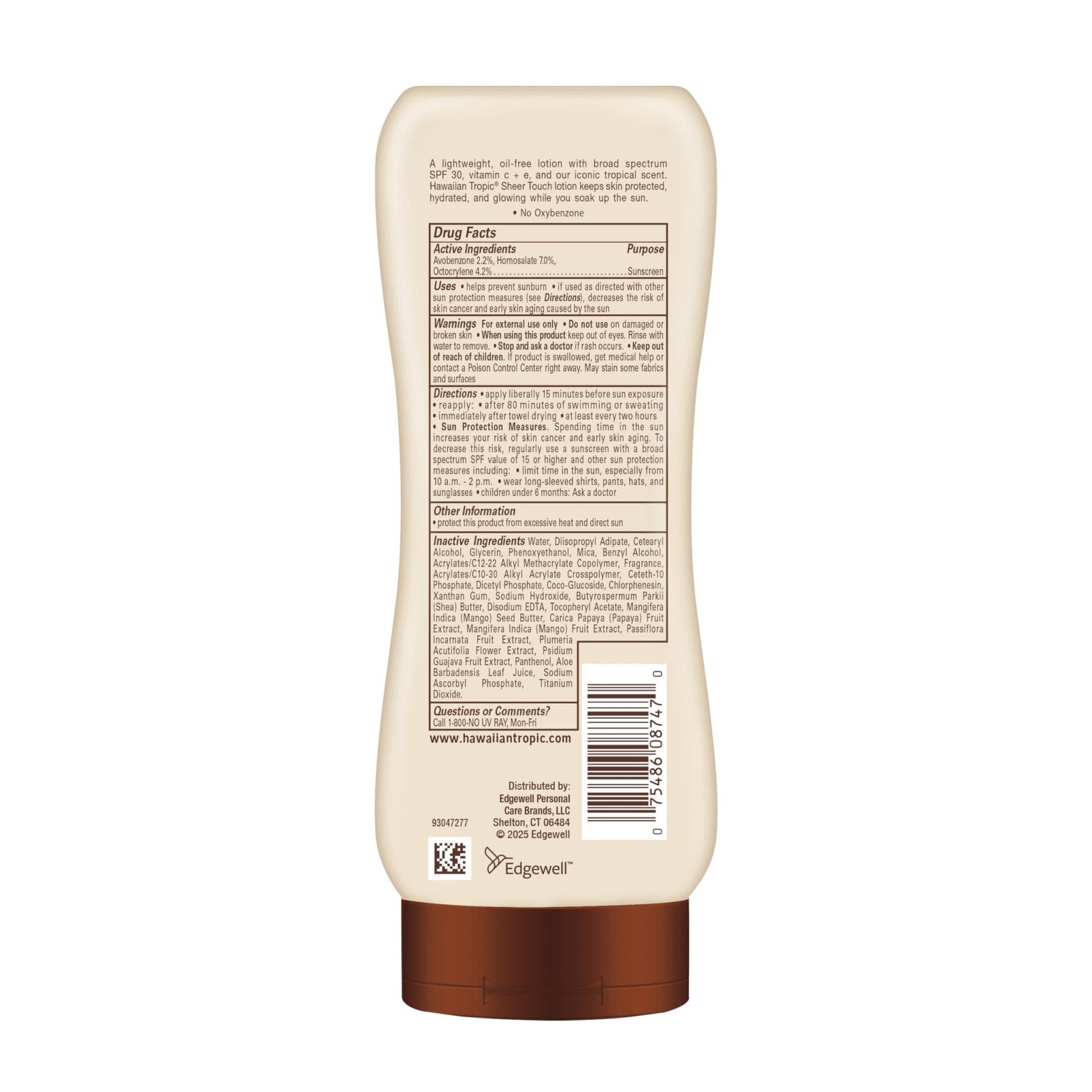 Hawaiian Tropic Sheer Touch Lotion Sunscreen, Moisturizing Broad-Spectrum Protection, SPF 30, Sun, Mango, 8 Oz - Maple Wellness Supplements
