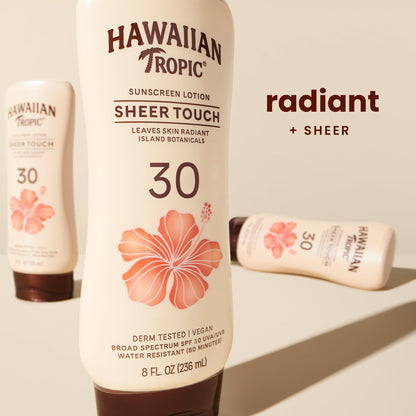 Hawaiian Tropic Sheer Touch Lotion Sunscreen, Moisturizing Broad-Spectrum Protection, SPF 30, Sun, Mango, 8 Oz - Maple Wellness Supplements
