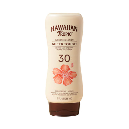 Hawaiian Tropic Sheer Touch Lotion Sunscreen, Moisturizing Broad-Spectrum Protection, SPF 30, Sun, Mango, 8 Oz - Maple Wellness Supplements