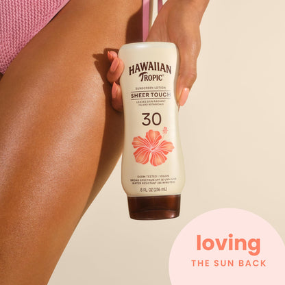 Hawaiian Tropic Sheer Touch Lotion Sunscreen, Moisturizing Broad-Spectrum Protection, SPF 30, Sun, Mango, 8 Oz - Maple Wellness Supplements