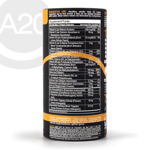 HCF A20 Microbead Brain Health Supplements for Adults for Memory, Focus, Calm, Mood, Alertness, Attention, Vision, Sleep, Immune System, 20 Premium Nootropic Nutrients Multivitamin & 7 Advances® Tech - Maple Wellness Supplements