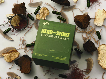 HEAD-START Sunrise Capsules | Nootropic Brain Supplement with Lion’s Mane, L-Theanine & Saffron | Adaptogen Blend for Focus, Energy, Clarity & Daily Performance - Maple Wellness Supplements