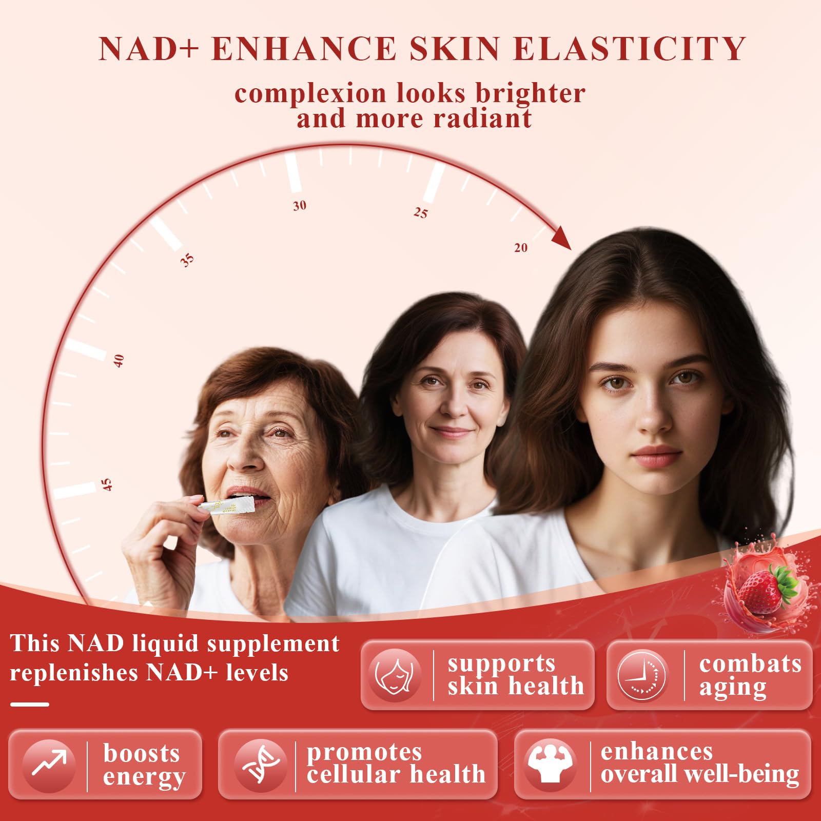 Healliance NAD+ Liquid Supplement 1000mg - Features Nicotinamide Riboside Resveratrol with PQQ for Targeted Healthy Aging and Cellular Energy Support, 30 Packets for Women and Men - Maple Wellness Supplements
