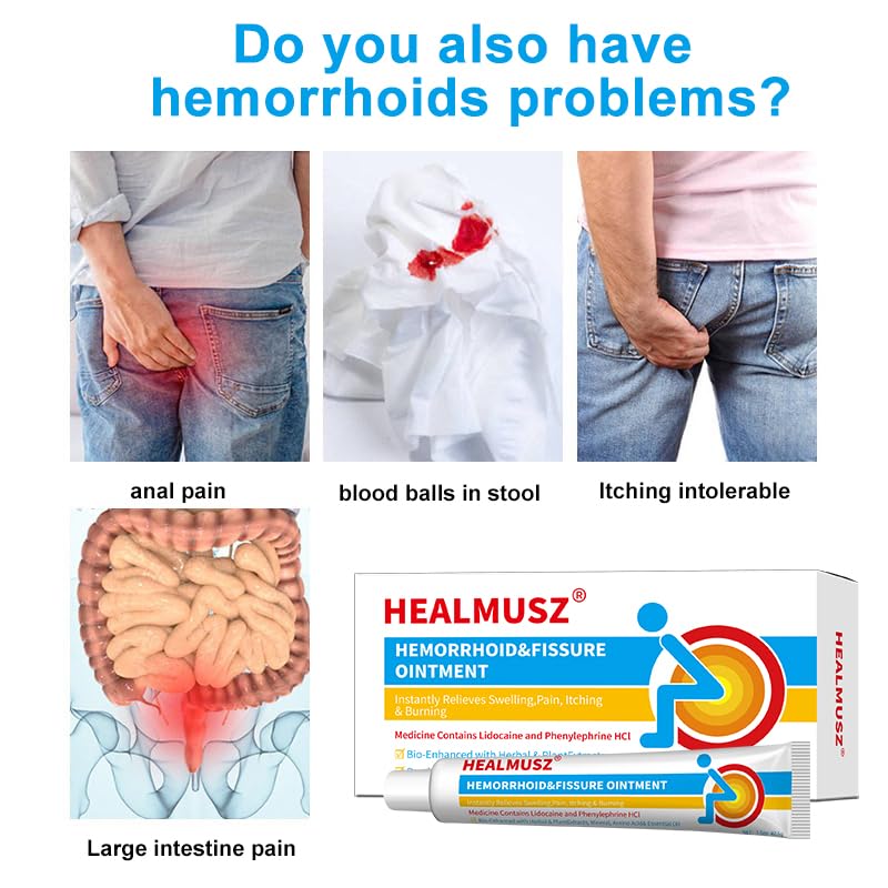 HEALMUSZ Hemorrhoid Fissure Ointment 1.5oz,Fast Relief for Pain, Swelling, Discomfort & Itching,Formulated with 4% Lidocaine and Phenylephrine HCI - Maple Wellness Supplements