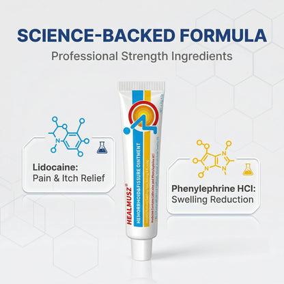 HEALMUSZ Hemorrhoid Fissure Ointment 1.5oz,Fast Relief for Pain, Swelling, Discomfort & Itching,Formulated with 4% Lidocaine and Phenylephrine HCI - Maple Wellness Supplements