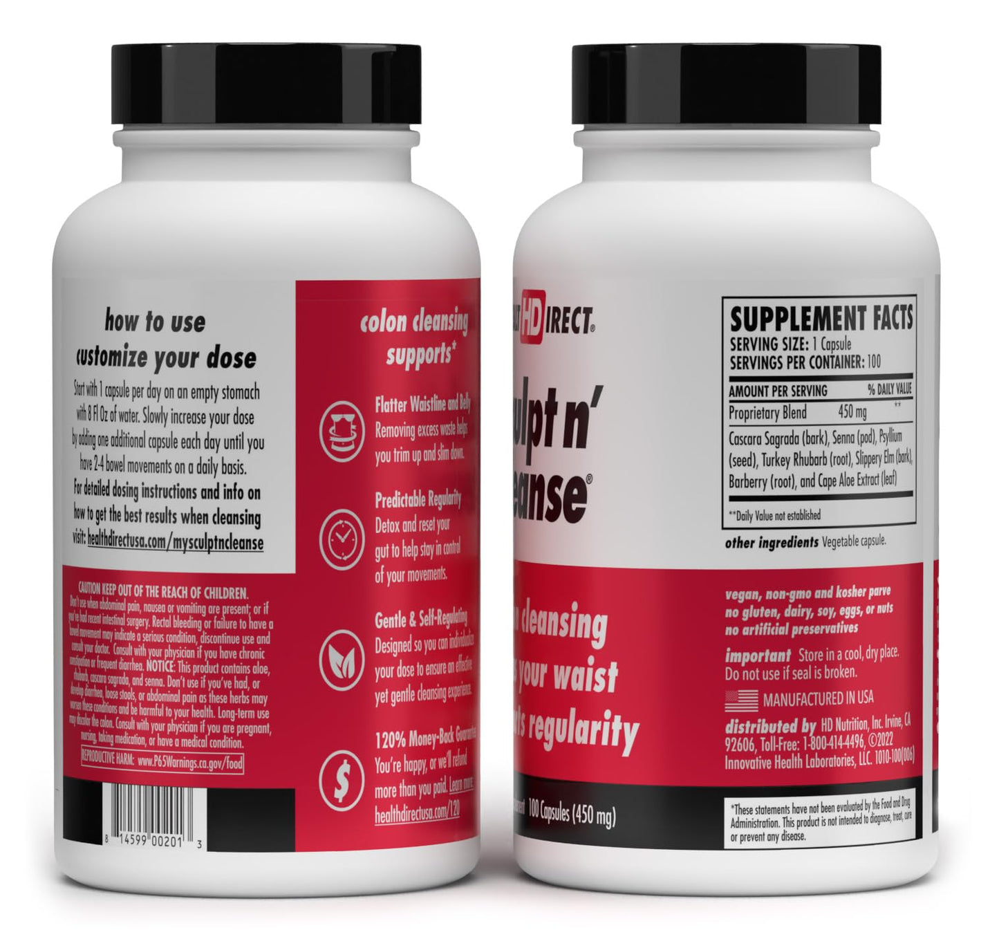 HEALTH DIRECT Sculpt n' Cleanse - Herbal Colon Cleanse for Digestive Health & Regularity - Maple Wellness Supplements