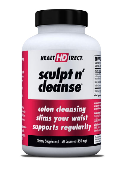 HEALTH DIRECT Sculpt n' Cleanse - Herbal Colon Cleanse for Digestive Health & Regularity - Natural Detox & Gut Flush Supplement - 50 Veggie Capsules - Maple Wellness Supplements