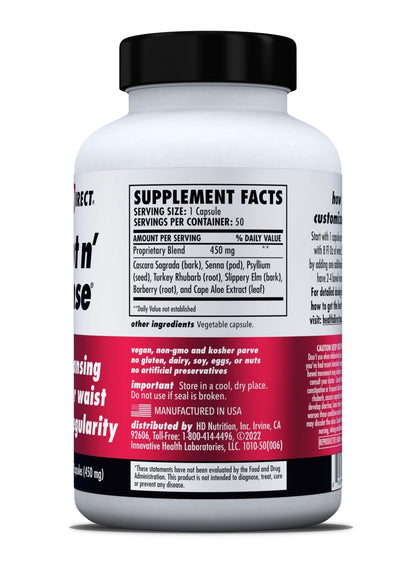 HEALTH DIRECT Sculpt n' Cleanse - Herbal Colon Cleanse for Digestive Health & Regularity - Natural Detox & Gut Flush Supplement - 50 Veggie Capsules - Maple Wellness Supplements
