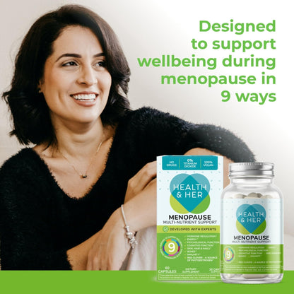 Health & Her Menopause Supplements for Women - Multi-Nutrient Support, Menopause Vitamins for Energy, Bones, Muscles, Skin & Hair, Vegan, Gluten-Free, Non GMO (60ct - 1 Month) - Maple Wellness Supplements