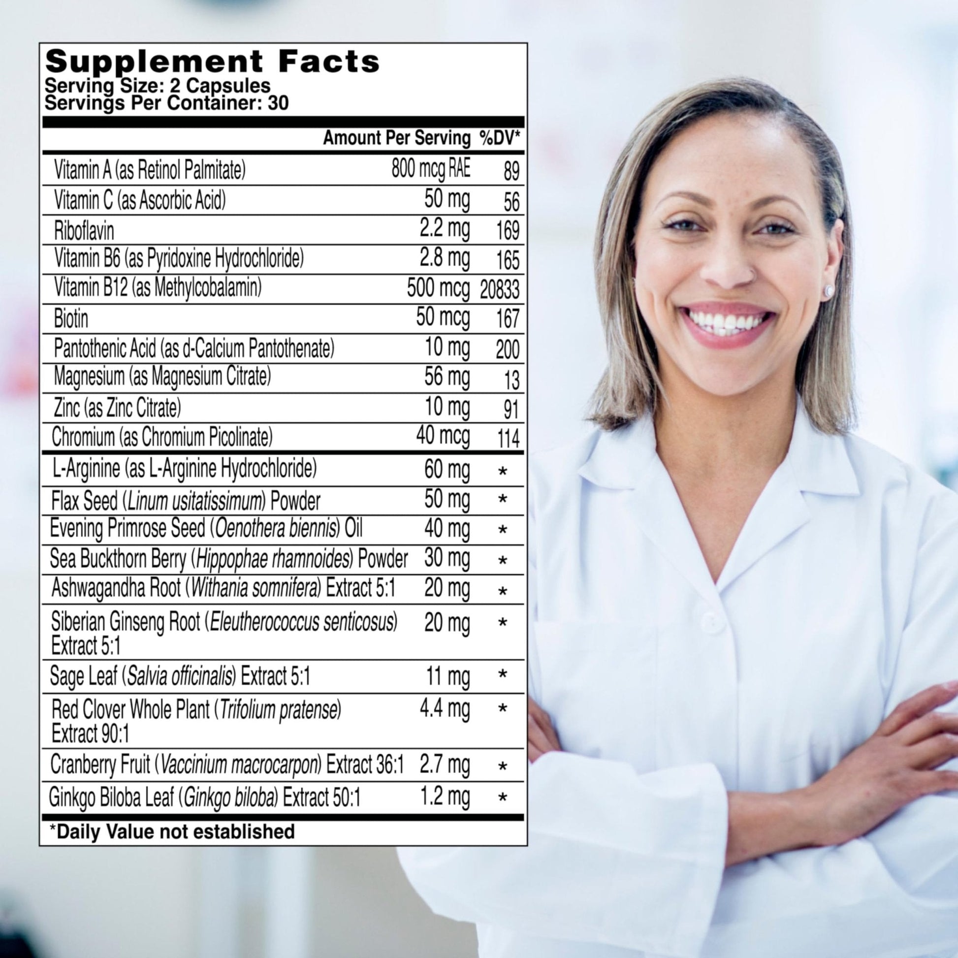Health & Her Menopause Supplements for Women - Multi-Nutrient Support, Menopause Vitamins for Energy, Bones, Muscles, Skin & Hair, Vegan, Gluten-Free, Non GMO (60ct - 1 Month) - Maple Wellness Supplements