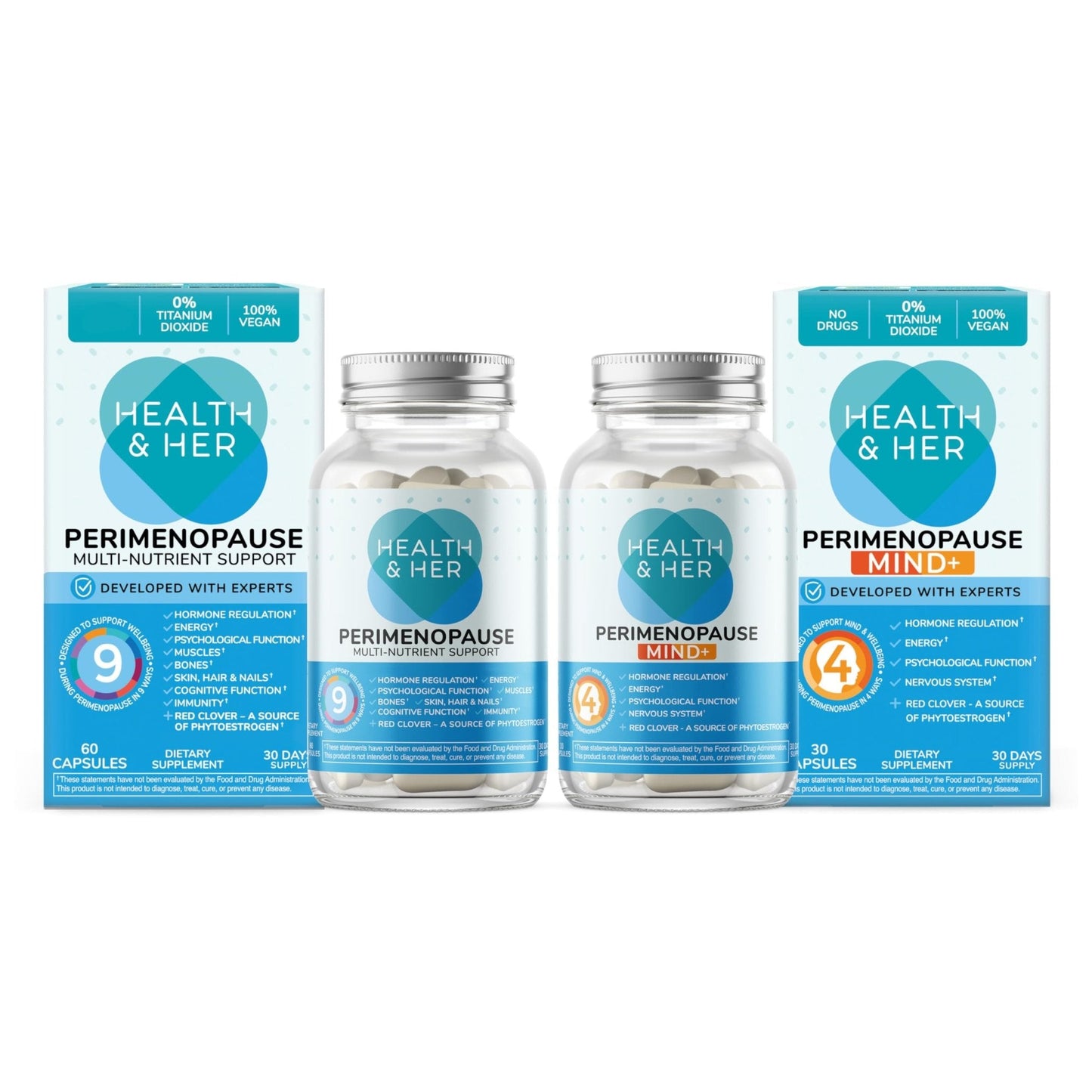 Health & Her Perimenopause & Mind+ - Multi-Nutrient and Cognitive Function Support Bundle (1-Month Supply) - Maple Wellness Supplements