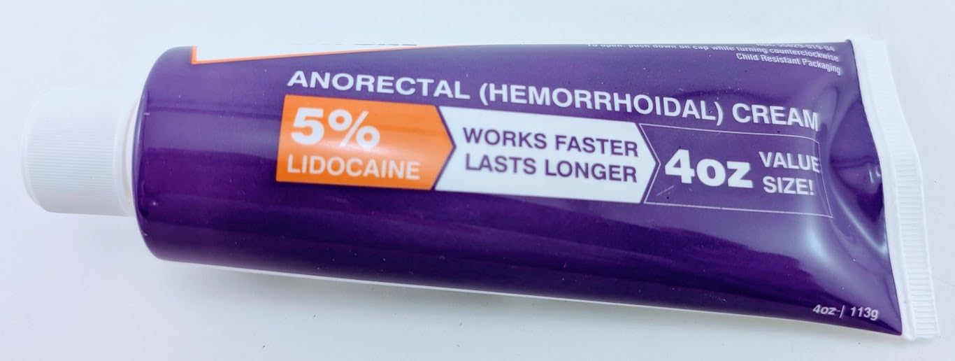 HEALTH ONE Lidocaine 5% Cream Maximum Strength Topical Anorectal Numbing Cream – 4 oz CRC Tube - Maple Wellness Supplements