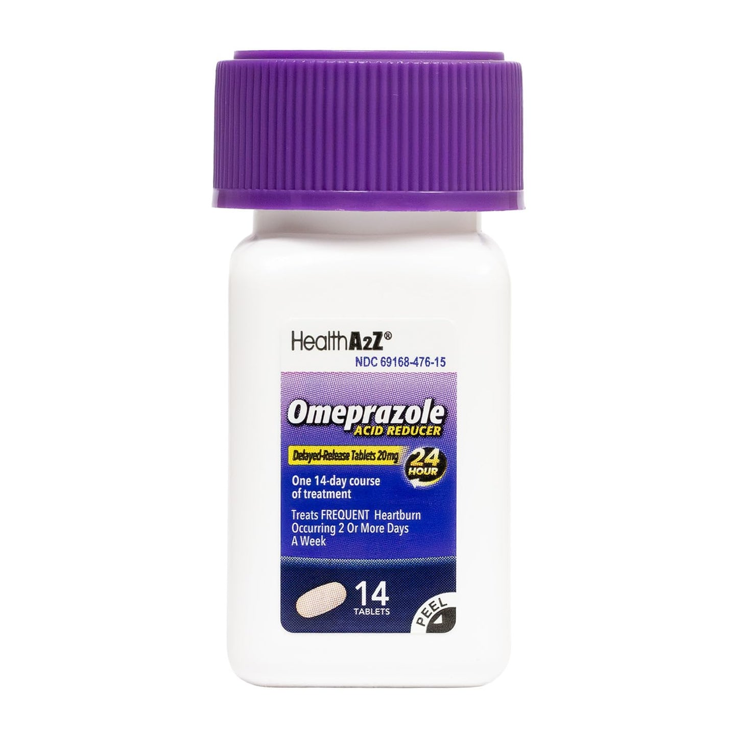 HealthA2Z® Acid Reducer | Omeprazole 20mg | Delayed - Release Tablets | 24 Hours | Treats Frequent Heartburn | Occuring 2 or More Days A Week (14 Counts) - Maple Wellness Supplements