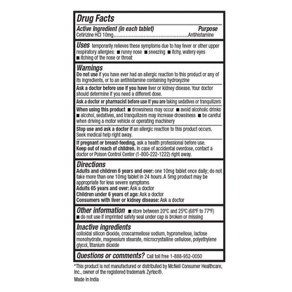HealthA2Z® Allergy Relief, Cetirizine 10mg, Dye Free, All Day Allergy Relief, Indoor & Outdoor, Relief from Itchy Throat, Sneezing, Runny Noses, 300 Count (Pack of 1), - Maple Wellness Supplements