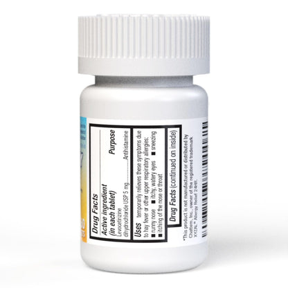 HealthA2Z® Allergy Relief, Levocetirizine Dihydrochloride 5mg, Dye Free Antihistamine, 24 Hours Relief from Sneezing, Runny Nose, Itchy Nose and Eyes (60 Counts) - Maple Wellness Supplements