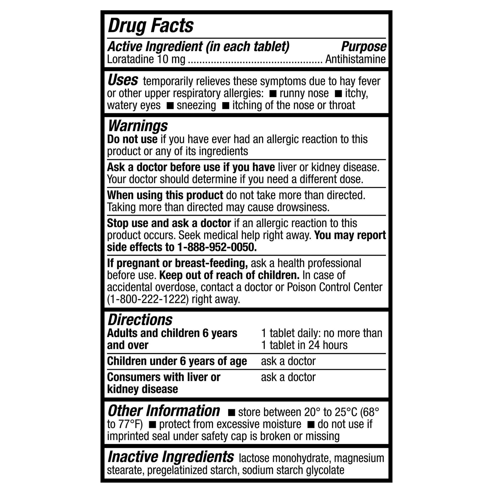 HealthA2Z® Allergy Relief, Loratadine 10mg, 24-Hour Antihistamine, Dye Free, Indoor & Outdoor Allergy Relief, 300 Tablets - Maple Wellness Supplements