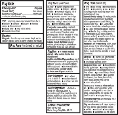 HealthA2Z® Ibuprofen 200mg | 500 Counts | Pain Relief | Body Aches | Headache | Arthritis | Cramps | Back Pain | Fever Reducer… (500 Count) - Maple Wellness Supplements