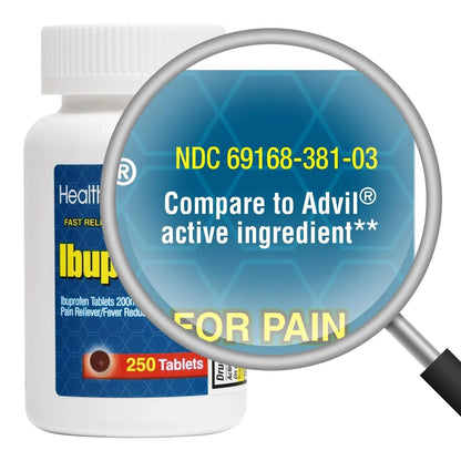 HealthA2Z® Ibuprofen 200mg | Pain Relief | Body Aches | Headache | Arthritis | Cramps | Back Pain | Fever Reducer… (250 Count) (Pack of 2) - Maple Wellness Supplements