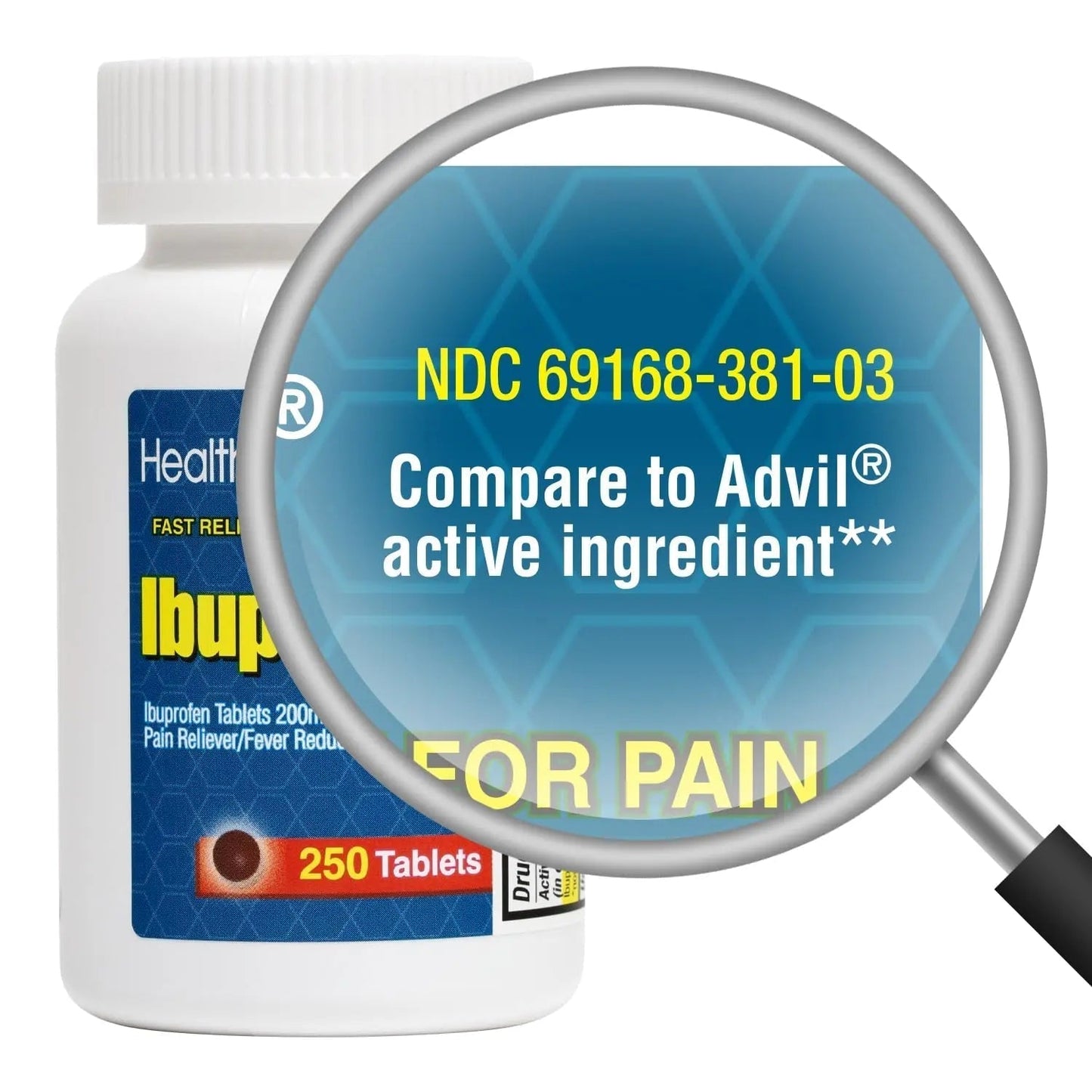 HealthA2Z Ibuprofen 200mg Tablets | Pain Reliever & Fever Reducer | 750 Total Tablets (250 Counts + 500 Counts) | Pain Relief for Headache, Muscle Pain, Joint Pain & Inflammation - Maple Wellness Supplements