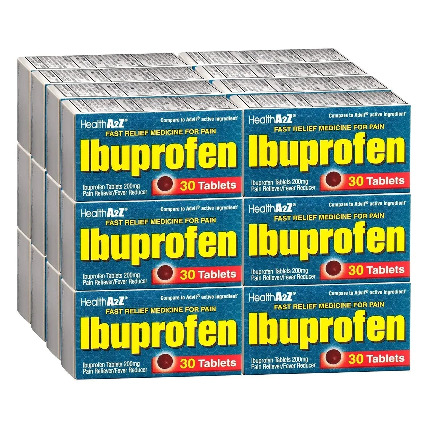 HealthA2Z® Ibuprofen Caplets 200mg | Pain Reliever & Fever Reducer | 24 Packs of 30 Tablets (720 Tablets Total) | Value Pack | NSAID - Maple Wellness Supplements