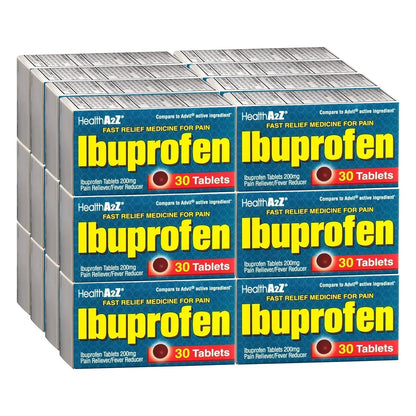 HealthA2Z® Ibuprofen Caplets 200mg | Pain Reliever & Fever Reducer | 24 Packs of 30 Tablets (720 Tablets Total) | Value Pack | NSAID - Maple Wellness Supplements