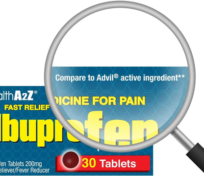 HealthA2Z® Ibuprofen Caplets 200mg | Pain Reliever & Fever Reducer | 24 Packs of 30 Tablets (720 Tablets Total) | Value Pack | NSAID - Maple Wellness Supplements