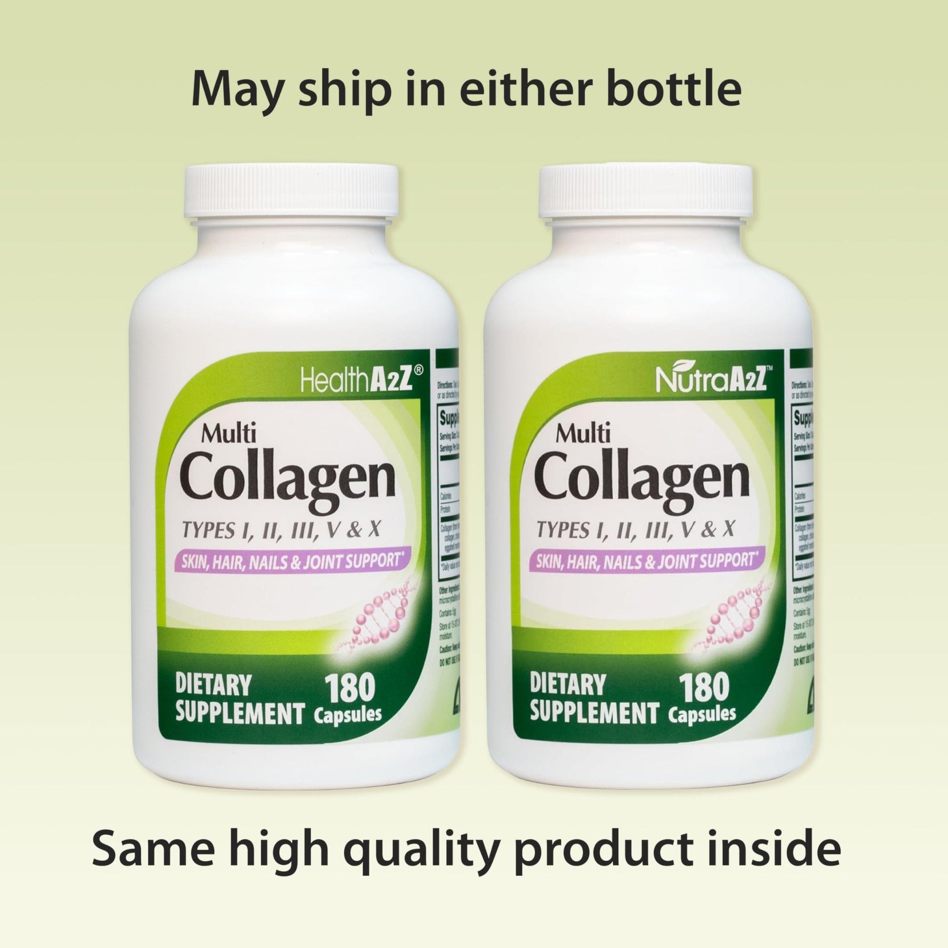 HealthA2Z Multi Collagen pills 1735mg -180 collagen capsules (60 servings) - Types I, II, III, V & X for Healthy Skin, Hair, Nails & Joint Support - Maple Wellness Supplements