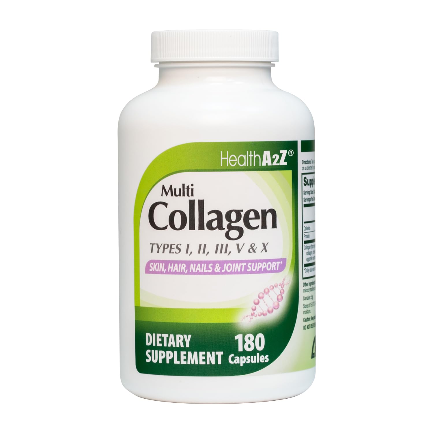 HealthA2Z Multi Collagen pills 1735mg -180 collagen capsules (60 servings) - Types I, II, III, V & X for Healthy Skin, Hair, Nails & Joint Support - Maple Wellness Supplements