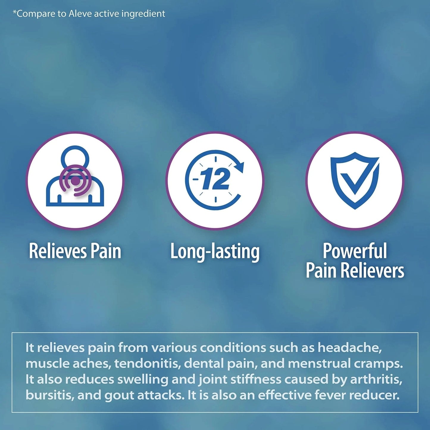 HealthA2Z® Naproxen Sodium 220mg | 300 Caplets | NSAID | Pain Reliever & Fever Reducer - Maple Wellness Supplements