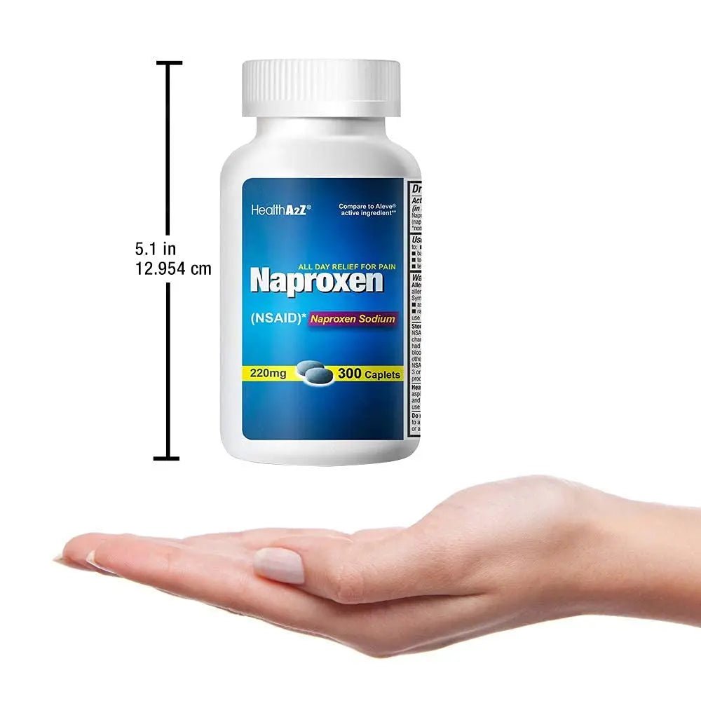 HealthA2Z® Naproxen Sodium 220mg | 300 Caplets | NSAID | Pain Reliever & Fever Reducer - Maple Wellness Supplements