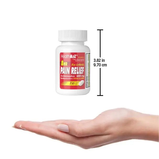 HealthA2Z® Pain Relief Extended Release | Acetaminophen 650mg | 8 Hours | Arthiritis Pain | Pain Reliever - Fever Reducer | Contains no Aspirin (100 Count) - Maple Wellness Supplements
