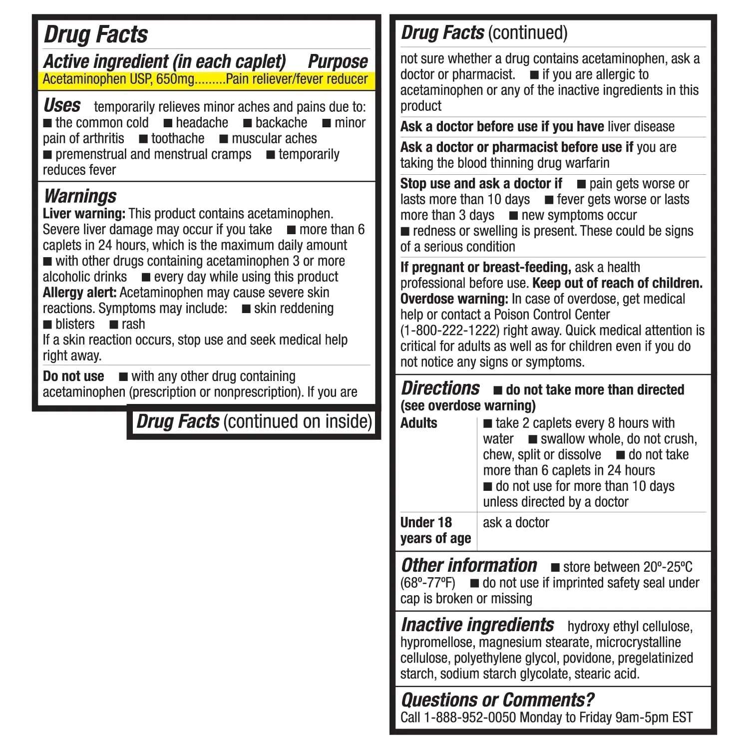 HealthA2Z® Pain Relief Extended Release | Acetaminophen 650mg | 8 Hours | Arthiritis Pain | Pain Reliever - Fever Reducer | Contains no Aspirin (100 Count) - Maple Wellness Supplements